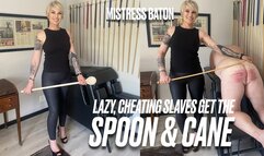 Lazy Cheating Slaves Get The Spoon And Cane HD