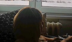 Chain smoking naked in gloomy light weather