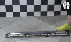 Train under hard wooden Clog