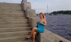 Ass and pussy licking in public