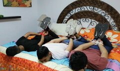 Twink Gang Hogtied Tickling & Toe Sucking