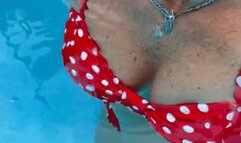 Polka dot bikini with oval mask at the resort video one