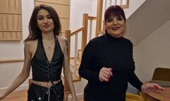 Goddess Andreea and Ellyah - preparing for shooting together