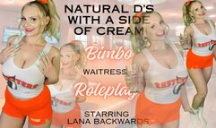 Natural D's with a side of Cream Bimbo Waitress Roleplay (480MP4)