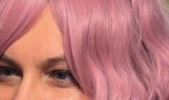 Blowing smoke into your face - close up