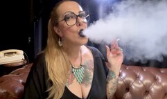 NEWPORT - Deep Inhales - Long drag - Smoke rings - Nose exhales - Coughing - Black lipstick and long red nails