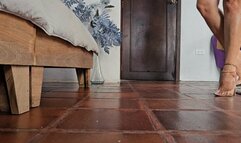 Milah Arches foot and leg teasing on ultra sexy clear heels