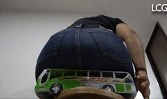 Guest Laughing Destroying Green Bus