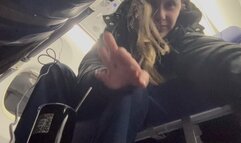 Rose puts her tiny foot worshipper at her feet on the airplane short clip