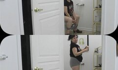 PEEING FAT TALK AND HANGING THE CAT MOSS ARTWORK OF KATE MOSS PIC ON THE WALL