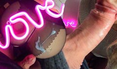 Babe with Big Ass in Sexy Pantyhose Sucks Cock and Fucks Cowgirl and Doggy Style by the Light of Pink Lamp LOVE - Amateur Couple Romantic Home Sex POV