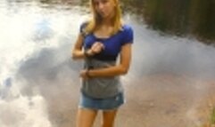 Amanda - Handcuffed Walk on Rocky Hill and Lakeside (AVI)