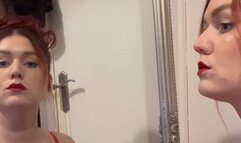 Feeling festive in red with my pig nose