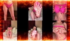 PINK FISHNET STOCKING / FEET AND LEGS