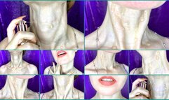 Oil with sequins on a long neck