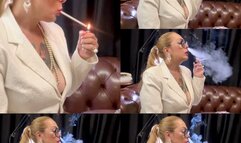 VIRGINIA SLIMS 120S - Pearls - EXTREME COUGH - POWER SMOKING - DARKSIDE - Deep Inhales, Dangling, Nose exhales, Long drag, Long natural nails