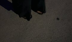 Black Girl’s Arched Soles Pedal Pumping and Moaning in Flip Flops