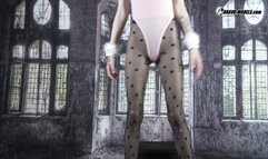 477 Ariela Donovan as pink Playboy bunny with polka dot tights