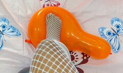 Sexy Camylle Stonps To Pop Your Black And Orange Balloons