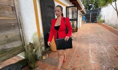 Karlotta drives to the office in the gold Fiat (part 1)