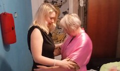 Mature fucks young lesbian with big tits