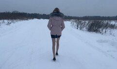 girl met a car on the road and stuck her foot under the wheel, it seems she broke her toes