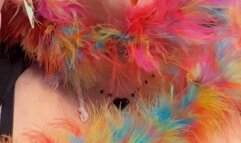 Nose tickling with feathers