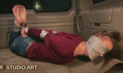 Leya in a sticky situation - Part 3 - Hogtied in the trunk (HD 720p MP4)