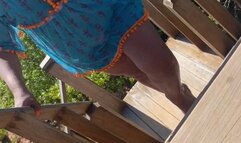 Balbina sexy heels teasing and tapping on Kiara mules