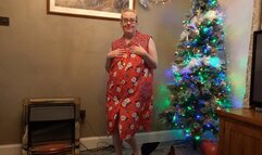 doing a sexy striptease and boob bouncing dance in Apron