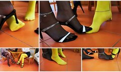 PREMIERE: TWO SEXY FOOT STEPPING GIRLS IN NYLONS