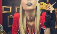 Racing inspired look with black lipstick, smokin’