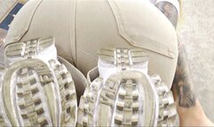 Shoe soles full of dirt