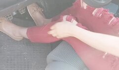 Sabina pumping revving red farmer and barefeet