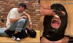 Turning my slave into a human spittoon and ashtray