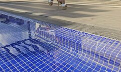 Milah Arches Sexy Walking at the pool on my Ellie Heels