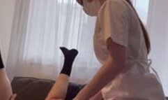 Doctor Lady Sinner checks his ass lips with a big sculpted dick