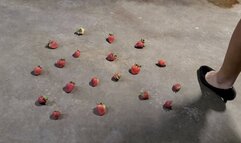 Size 14 heels on strawberries