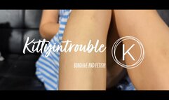 Kitty self sock gag and light bondage