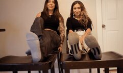 Candy and Monique sock and feet domination