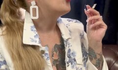 Marlboro reds - EXTREME COUGH - A lot of coughing, with difficulty smoking - Deep Inhales, Smoke rings, Nose exhales, Pink lipstick, Long natural nails