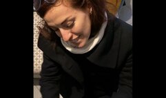 Italian nerdy girl kneels and blows BBC - Carolina iena interracial POV blowjob