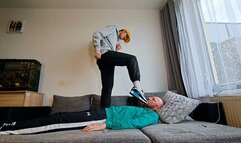Two Hot Guys Trampling & Foot Domination Scenario