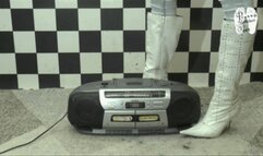 Working Radio under high heel Boots