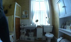 Miss Smith Takes A Cheeky Piss In A Yellow Bathroom