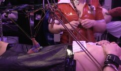 stretch this cock with piercings colored fishing line and fishing hooks around the glans the dick is now art