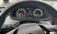 ut from a video where a girl in high heels drives different cars, enjoys the sound of the engine and presses on the pedals with her heels