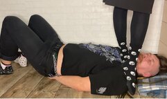 Sadistic trampling in cute scull socks