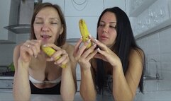 We swallow big chunks of banana AM a