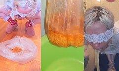 GOON My insides in a bag! Vomiting in a see-through bag and fapping